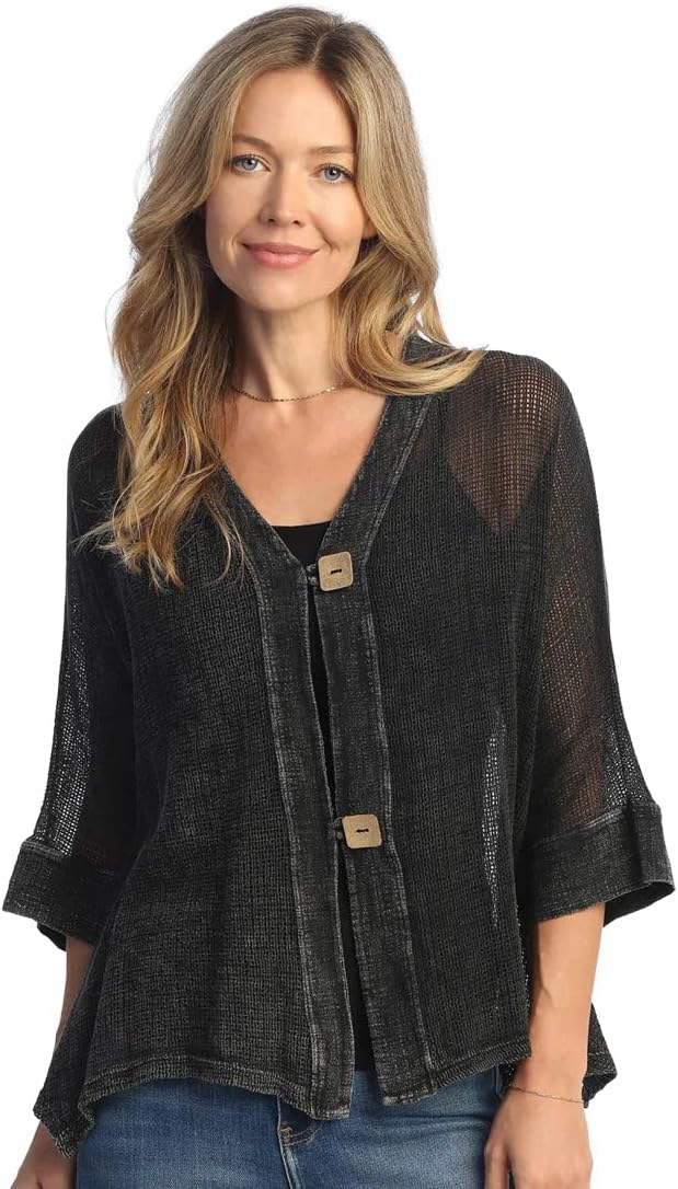 jess & jane mineral washed cotton mesh jacket
