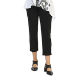 Mineral Washed Cotton Legging Capri, Jet Black