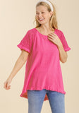 umgee usa Crochet Detail Fringe Top