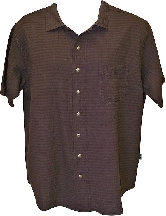 Ezze Wear Mirage Gauze Cotton Snap Shirt, Brown
