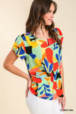 Abstract Short Sleeve Top, Mint