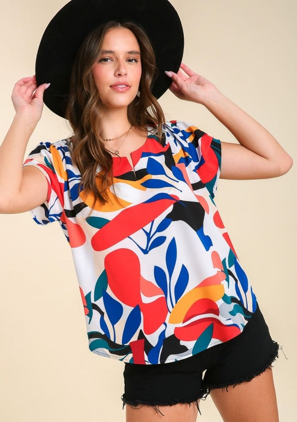 UMGEE USA Abstract Short Sleeve Top