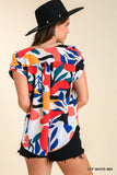 Abstract Short Sleeve Top, Off White