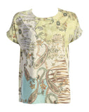 Sepia Round Neck Drop Sleeve Top