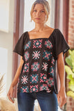 Andree by unit / Savanna Jane square neck Embroidered Top