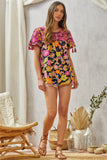 Embroidered Floral Babydoll Top