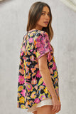 Embroidered Floral Babydoll Top