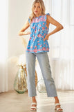 andree by unit SAVANNA JANE emily wonder embroidered Flutter Sleeve Blouse