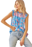 Flutter Sleeve Embroidered Top