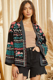 Andree By Unit / Savanna Open Front Embroidered Cardigan