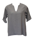 Dotty Gauze Cotton Teah Top, Taupe