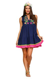 Velzera Beaded & Fringe Bohemian Mini Dress
