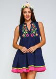 Beaded & Fringe Bohemian Mini Dress