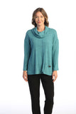 Brushed Knit Pocket & Cowl Neck Top