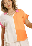 Umgee usa Color Block Gauze Top