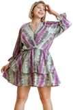 Tie Dye Ruffled Layered Dress