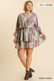 Tie Dye Ruffled Layered Dress