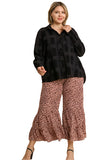 Chenille Button Down Top, Black