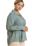 Chenille Button Down Top, Mint