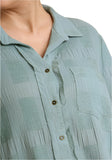 Chenille Button Down Top, Mint