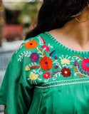 Embroidered Fiesta Top, Green