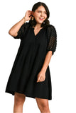 umgee usa floral applique tiered dress