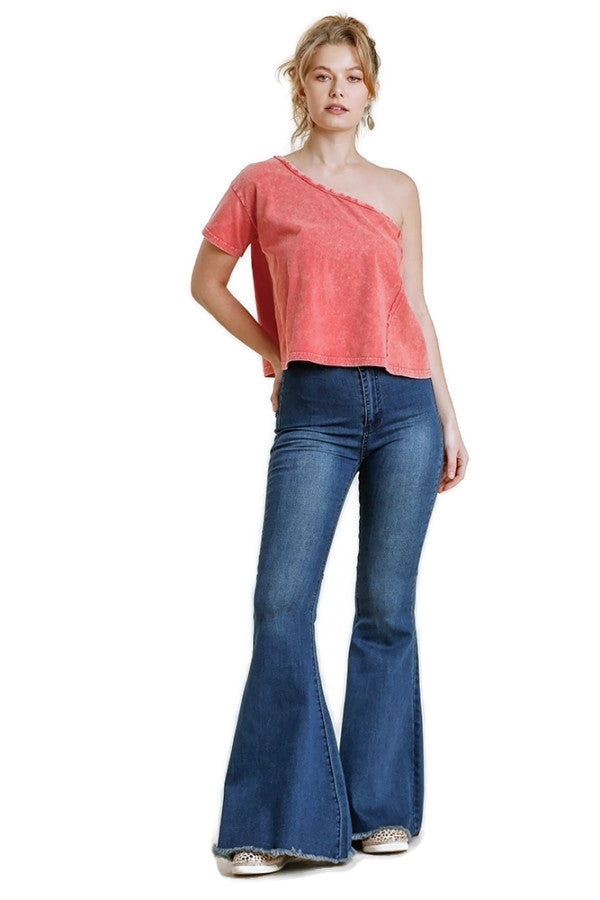UMGEE VINTAGE WASHED ONE SHOULDER TOP