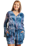 Tie Dye Romper, Blue Mix