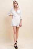 Ruffle Wrap Romper, White