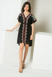 THML Embroidered Black Mini Dress