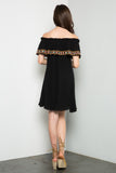 Antigua Off the Shoulder Dress, Black