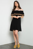 Antigua Off the Shoulder Dress, Black