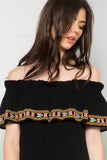 Antigua Off the Shoulder Dress, Black