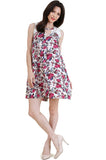 Floral & Lace Sleeveless Dress, Berry