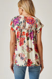 Floral Cap Sleeve Blouse
