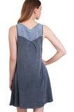 Mineral Washed Keyhole Dress, Denim