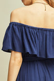 Wherever Off the Shoulder Jumpsuit, Navy