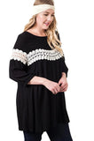 Peak of Lace Baby Doll Dress, Black
