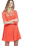 Lattice Baby Doll Dress, Coral