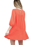 Lattice Baby Doll Dress, Coral
