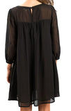 Lattice Baby Doll Dress, Black