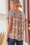 Floral Embroidered Printed Top