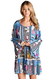 Paisley Bell Sleeve Dress