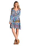 Paisley Bell Sleeve Dress