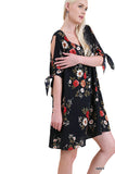 Floral Print Cut Out Dress, Navy Mix