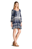 Geometric Mini Dress, Blue