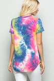 Paradise Tie Dye Top, Hot Pink Multi