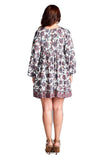 Floral Print Baby Doll Mini Dress, Off White
