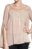 Angel Sleeve Tribal Blouse, Mocha