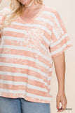 Striped Pocket Top, Rose